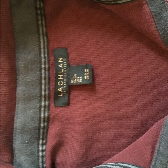 Men’s Lachlan quarter zip sweater, size L, maroon, cotton,VGC - Picture 2 of 3